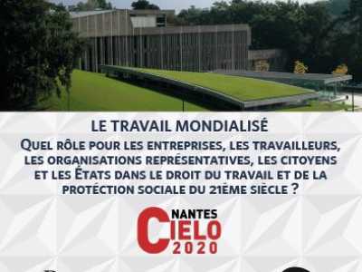 No dia 25 de setembro de 2020, o Dr. José Araujo Avelino, fará palestra no  3° Congresso Mundial Cielo Laboral 2020, promovido pela a Universidade de Nantes da França (Veja a programação completa)